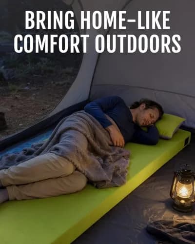 Gaialoop Memory Foam Camping Mattress 3 Inch | Avocado Green Supportive Floor Pad thumbnail 2