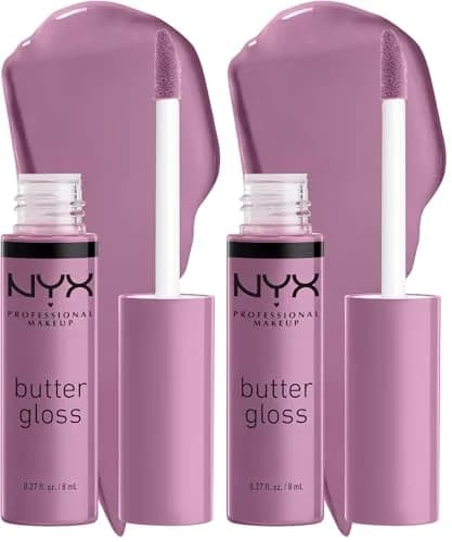 NYX PROFESSIONAL MAKEUP Butter Gloss Lip Gloss - Marshmallow (Muted Lilac) 0.27 Fl Oz (Pack of 2) | Sheer to Medium Coverage thumbnail 1