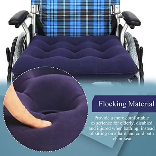 MESINURS Inflatable Bedridden Cushion 48"Lx48"W | Breathable Flocking Nursing Square Pad for Elderly & Disabled thumbnail 4