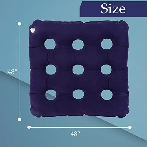 MESINURS Inflatable Bedridden Cushion 48"Lx48"W | Breathable Flocking Nursing Square Pad for Elderly & Disabled thumbnail 2