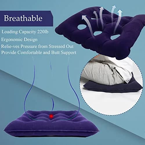 MESINURS Inflatable Bedridden Cushion 48"Lx48"W | Breathable Flocking Nursing Square Pad for Elderly & Disabled thumbnail 3