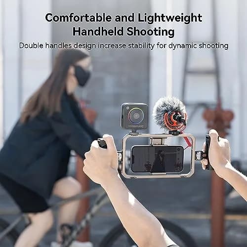 SMALLRIG Universal Phone Cage with Dual Handles, Smartphone Video Rig Stabilizer for iPhone, Samsung, Pixel, Android Phones (Black) thumbnail 5