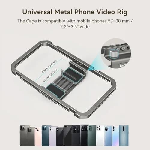 SMALLRIG Universal Phone Cage with Dual Handles, Smartphone Video Rig Stabilizer for iPhone, Samsung, Pixel, Android Phones (Black) thumbnail 3