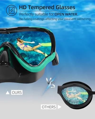 EverSport Adult Swimming Goggles Nose Cover No Leak Wide View Tempered Glass thumbnail 4