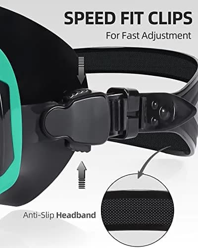 EverSport Adult Swimming Goggles Nose Cover No Leak Wide View Tempered Glass thumbnail 5