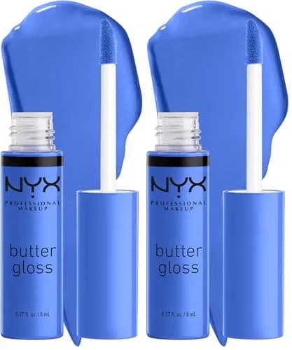 NYX PROFESSIONAL MAKEUP Butter Gloss Bling Lip Gloss - Blueberry Tart (Periwinkle Blue), Pack of 2 thumbnail 1