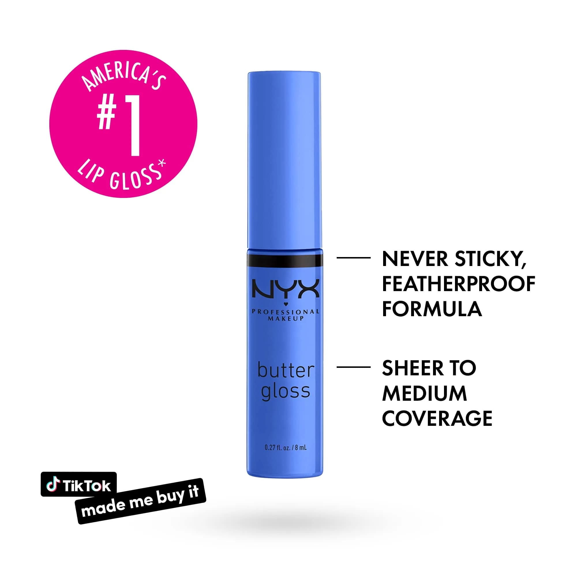 NYX PROFESSIONAL MAKEUP Butter Gloss Bling Lip Gloss - Blueberry Tart (Periwinkle Blue), Pack of 2 - view 2