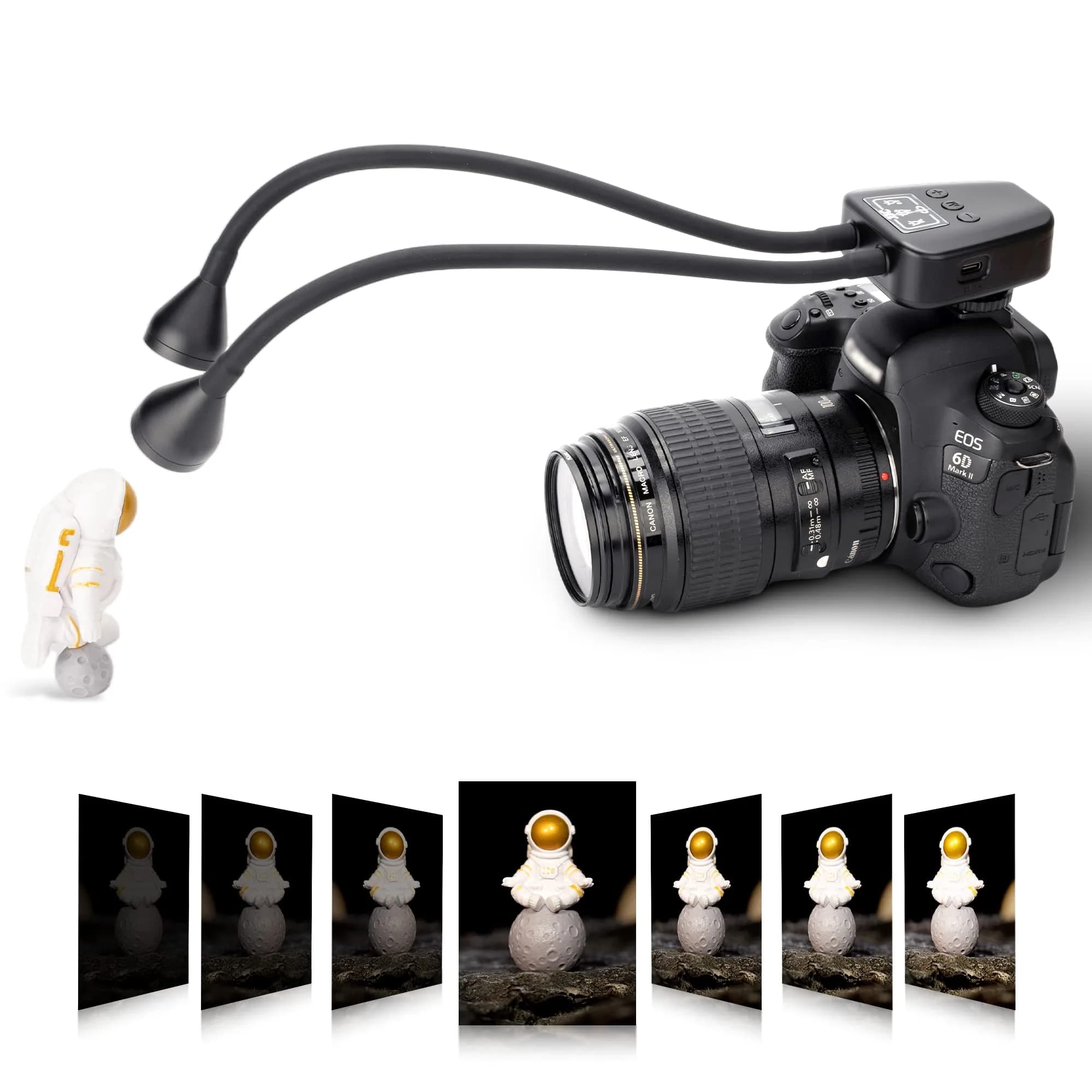 JJC Macro LED Arm Light with 10 Brightness Levels | Heat-Free, Adjustable, 5600K, USB-C Charging — Macro Arm Light