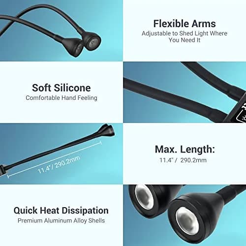 JJC Macro LED Arm Light with 10 Brightness Levels | Heat-Free, Adjustable, 5600K, USB-C Charging thumbnail 6