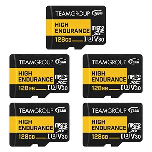TEAMGROUP High Endurance 128GB Micro SDXC U3 V30 5-Pack | Designed for Monitoring & 4K Video thumbnail 1