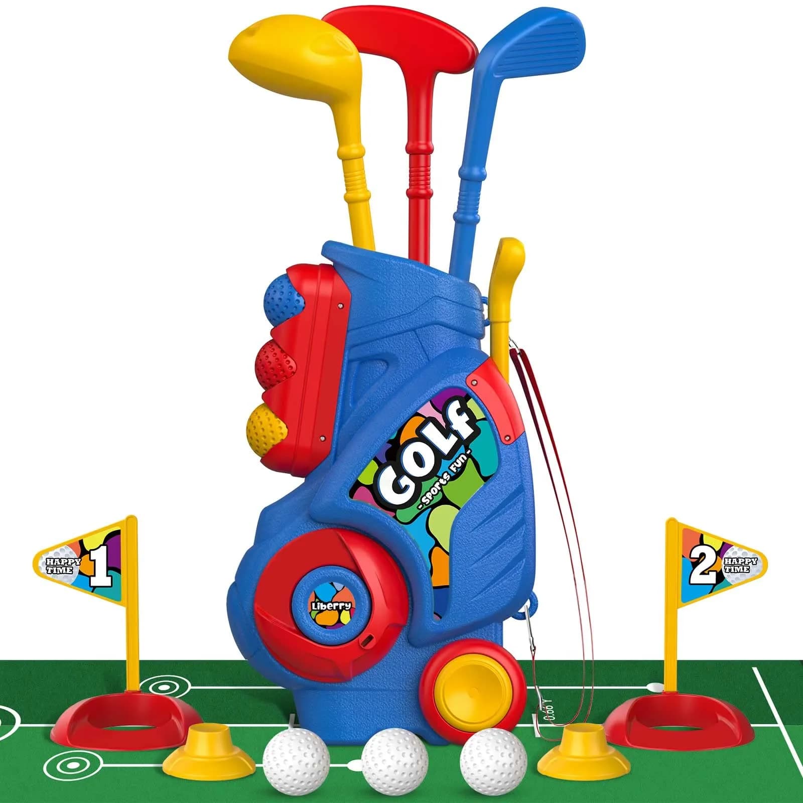 Liberry Toddler Golf Clubs Set Toy with Mat, Blue | Educational Sports Toy for Ages 1-4 - main product image
