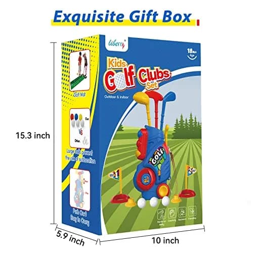 Liberry Toddler Golf Clubs Set Toy with Mat, Blue | Educational Sports Toy for Ages 1-4 thumbnail 7