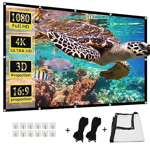 HUANYINGBJB 100-inch Projector Screen 226cm (89") x 127cm (50") | 4K HD Foldable Rear Front Projection Screen thumbnail 1