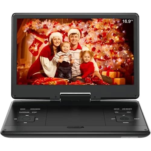 PJGCWB 14.1" HD Portable DVD Player with Swivel Screen & 4-6 Hr Battery | Region Free, Black thumbnail 1
