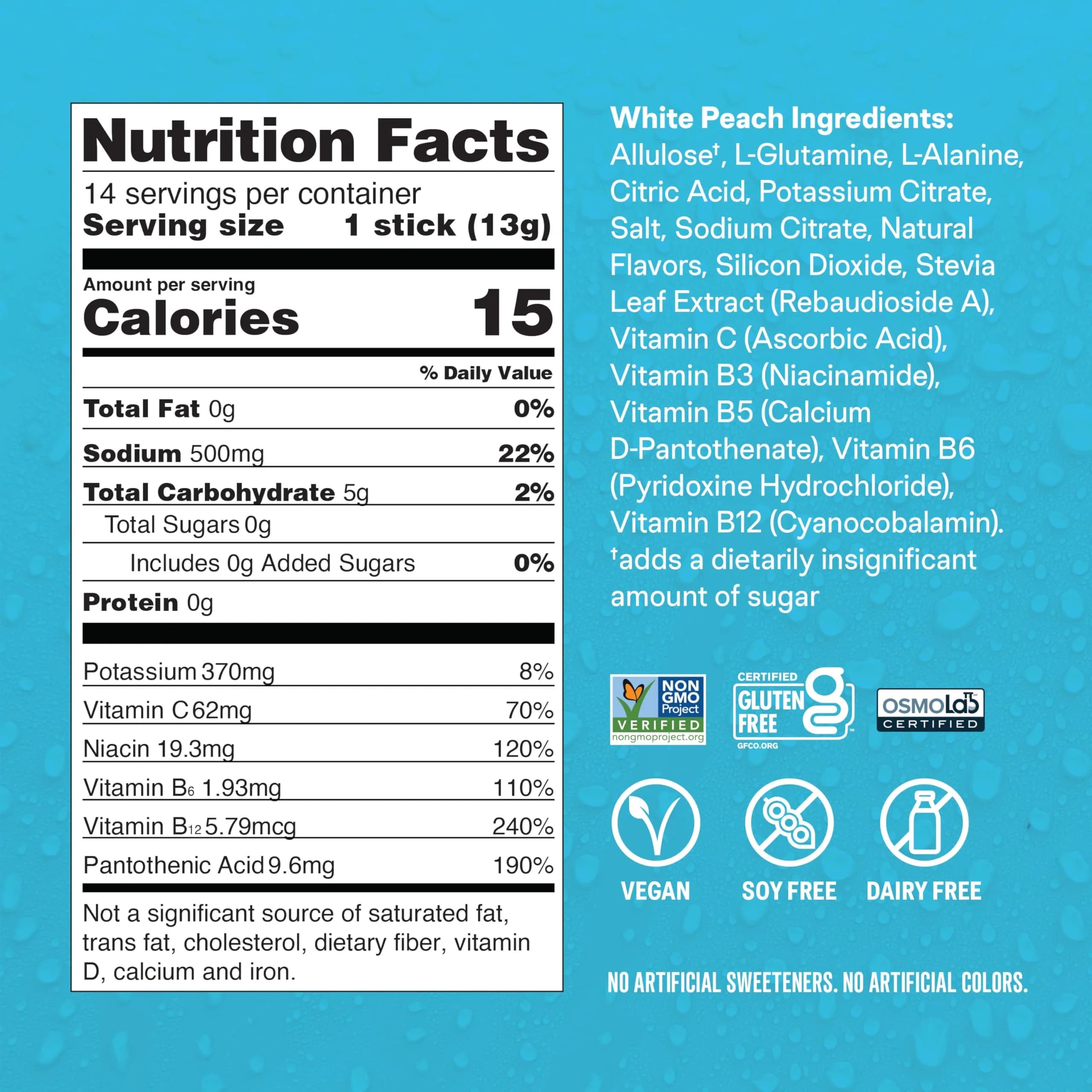 Liquid I.V.® Hydration Multiplier Sugar-Free White Peach 14 Servings | Hydration Mix for Dehydration Relief - view 7
