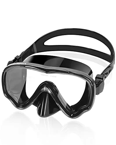 EverSport Adult Swim Goggles with Nose Cover & Clear Wide View Tempered Glass Lens | 180° Panoramic View thumbnail 1
