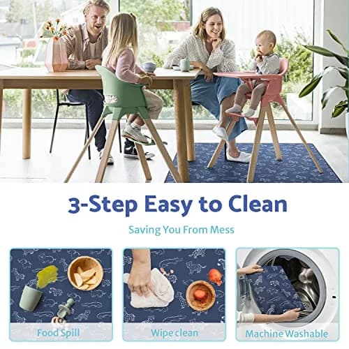 Blissful Diary Baby Splat Mat 128cm (50.4 Inch) | Easy Clean Waterproof Floor Protector for High Chairs & Playtime thumbnail 5