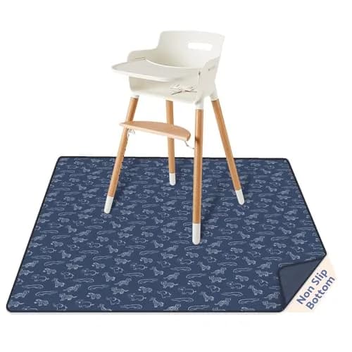 Blissful Diary Baby Splat Mat 128cm (50.4 Inch) | Easy Clean Waterproof Floor Protector for High Chairs & Playtime thumbnail 1