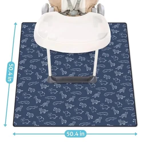 Blissful Diary Baby Splat Mat 128cm (50.4 Inch) | Easy Clean Waterproof Floor Protector for High Chairs & Playtime thumbnail 3