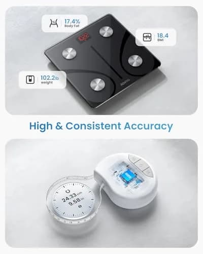 RENPHO Smart Body Fat Scale with Tape Measure 11 inches (280mm) | Accurate BMI & Body Composition Tracking thumbnail 2