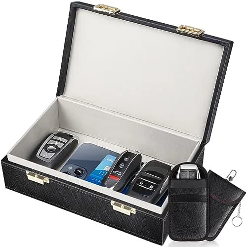 Samfolk Faraday Box & 2 Faraday Bags - 21.4cm x 13.2cm x 7cm (8.42" x 5.19" x 2.76") | Signal Blocking Anti-Theft for Car Keys thumbnail 1