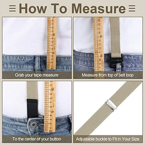 Eurzom Hidden Suspenders for Men Under Clothes Y-Back Beige 2.5cm (1 inch) Width | Airport Friendly Undergarment Use thumbnail 5