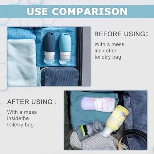 TRANOMOS Silicone Bottle Cover for Travel Toiletries | Leak Proof, Reusable, Compact (70-120 chars) thumbnail 6