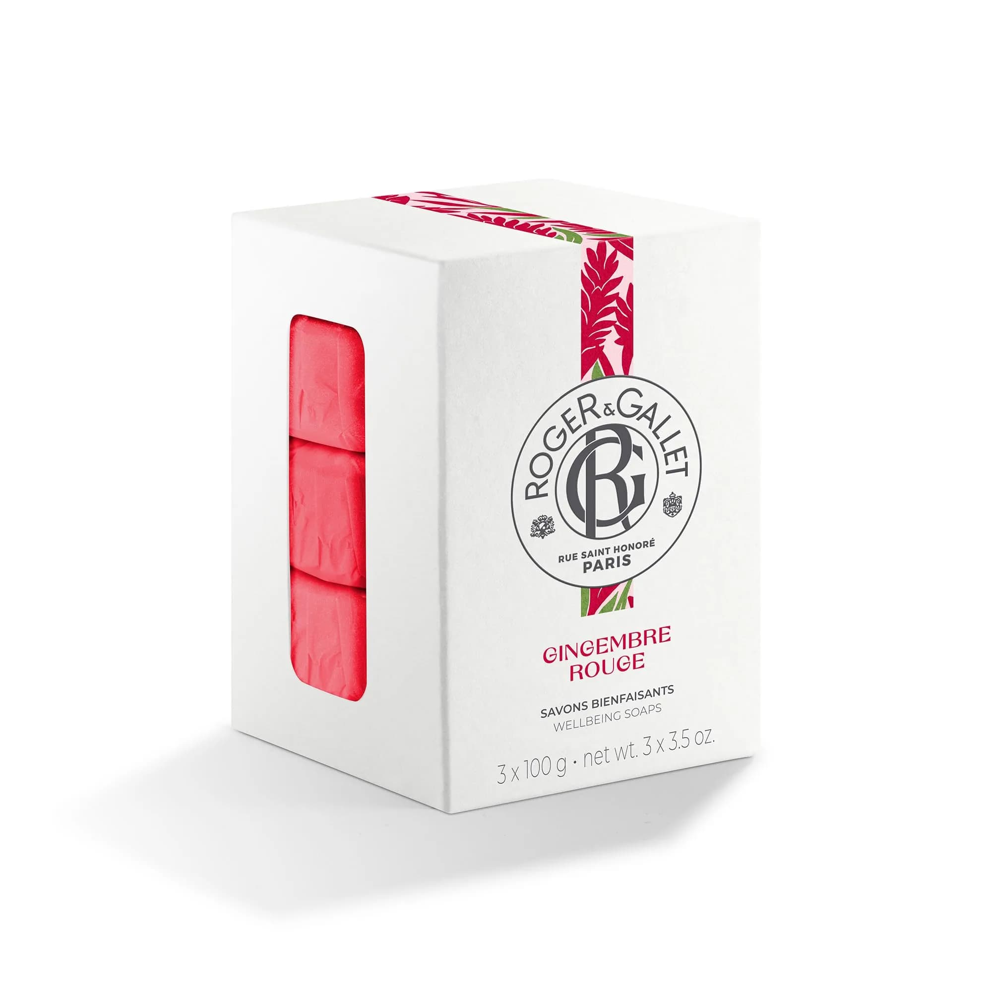 ROGER & GALLET Gingembre Rouge Perfumed Soap 3.5 oz | French craftsmanship, citrus aroma, luxurious foam