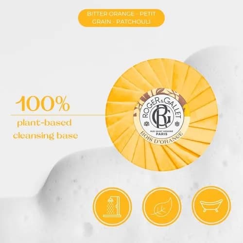ROGER & GALLET Bois d'Orange Perfumed Soap, 100 g | French craftsmanship, natural ingredients, citrus aroma thumbnail 3
