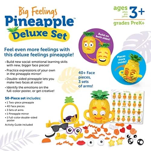 Learning Resources Big Feelings Pineapple Deluxe Set with 40 Face Pieces & Poster | Ages 3+ thumbnail 4
