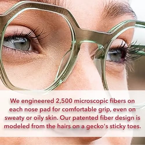 Setex Gecko Grip Thick 1.8mm Anti Slip Nose Pads for Glasses, 30 Clear Pads | Gecko-Inspired Microfiber Technology thumbnail 4