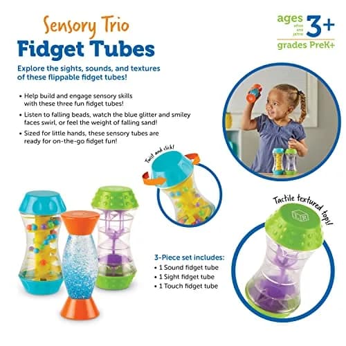 Learning Resources Sensory Trio Fidget Tubes | ASTM-Tested Educational Toy for Kids 3+ thumbnail 5