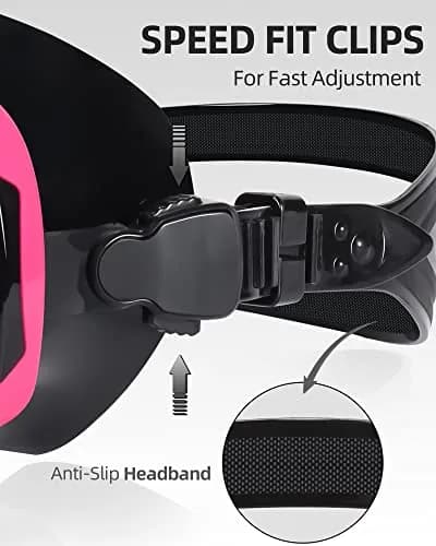 EverSport Adult Swimming Goggles with Nose Cover & Clear Wide View Tempered Glass Lens | Anti-Fog, No Leak thumbnail 5