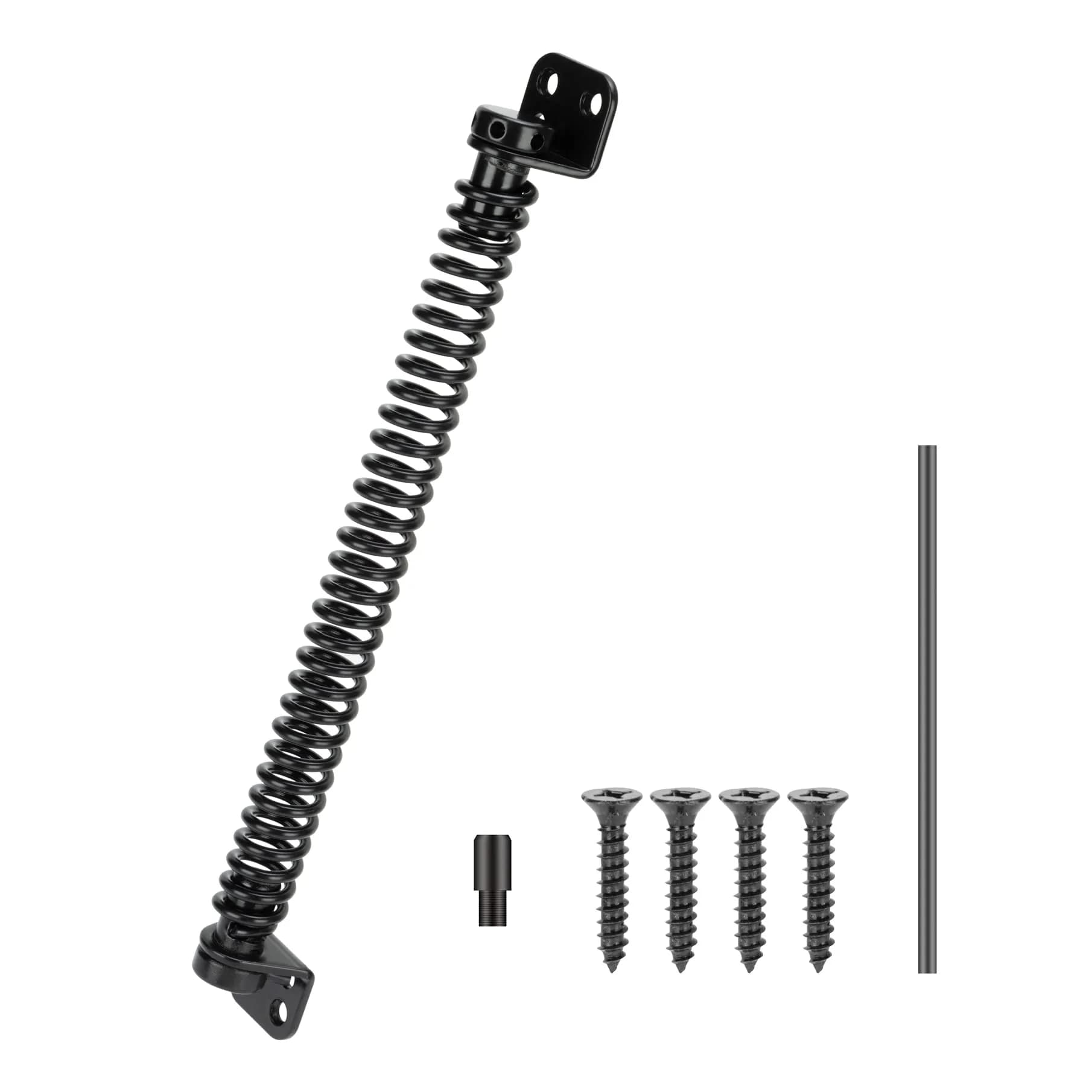 HILLMASTER 12" Self Closing Gate Spring with Adjustable Tool | Black Finish — Black