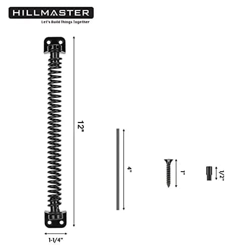 HILLMASTER 12" Self Closing Gate Spring with Adjustable Tool | Black Finish thumbnail 4