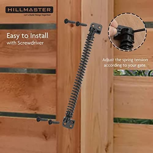 HILLMASTER 12" Self Closing Gate Spring with Adjustable Tool | Black Finish thumbnail 3