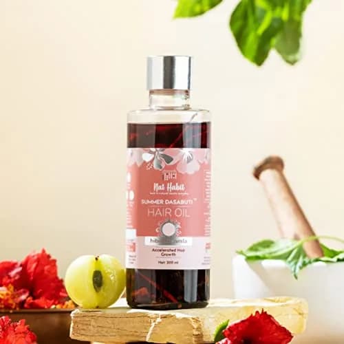 Nat Habit Everyday Wide Tooth Wooden Comb & Hibiscus Hair Oil Combo Pack | 16cm (6.3in) Length, 7cm (2.7in) Width thumbnail 2
