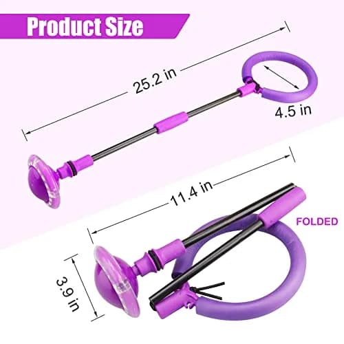 Chridark Ankle Skip Ball with Flash Wheel, Portable Foldable Toy for Kids & Adults (Purple, 1 Unit) thumbnail 6