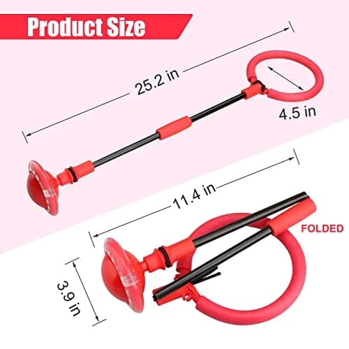 Chridark Ankle Skip Ball Toy with Flash Wheel & Padded Ankle Loop | 25.2 inch Length (Red) thumbnail 7