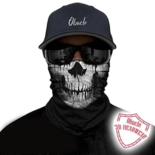 Obacle Skull Face Mask Thin Skeleton Mask 25cm (9.8in) x 50cm (19.7in) | UV Protection for Riding thumbnail 3