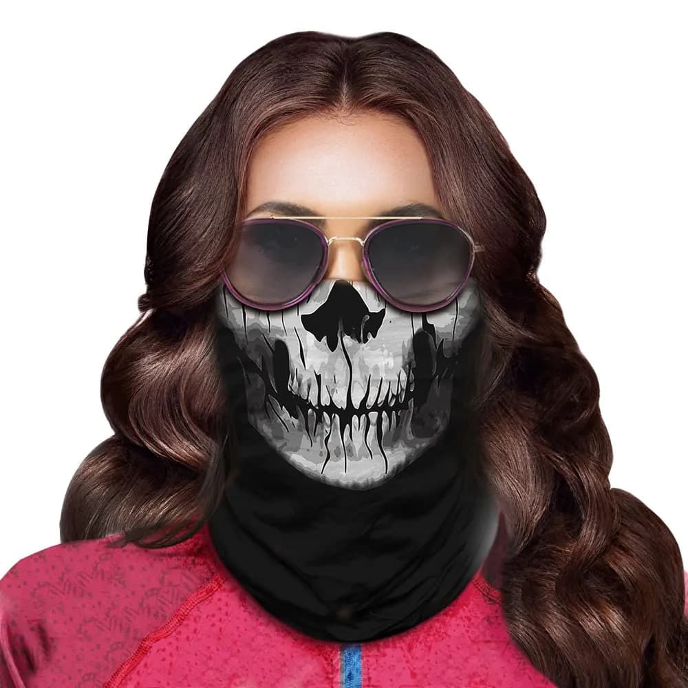 Obacle Skull Face Mask Thin Skeleton Mask 25cm (9.8in) x 50cm (19.7in) | UV Protection for Riding - view 4