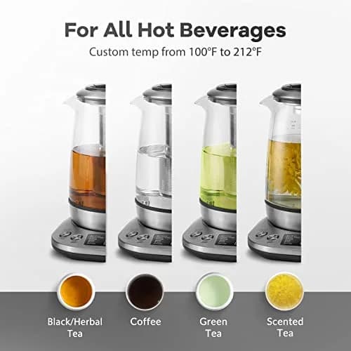 Mecity Electric Tea Kettle Borosilicate Glass Tea Maker 1.7L (57 oz) | Temperature Control with Infuser & LCD Display thumbnail 3