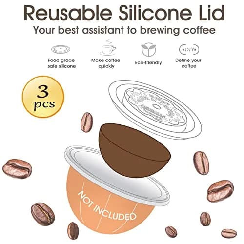 VIVI SKY Silicone Lids for Nespresso Vertuo Pods: 3 Pack Reusable Covers | Fits All Vertuo Pod Sizes thumbnail 2