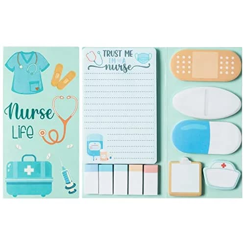 Xqumoi Nurse Sticky Notes Set, 550 Sheets, Cute Cartoon Medical Supplies Memo Pads Bundle | Ideal for Nursing Students & Hospital Staff - main product image