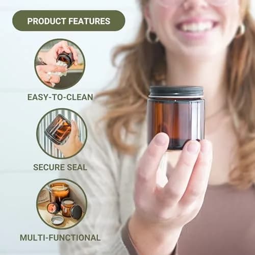 Nature Packaged Glass Amber 4oz Jar | Leak-Proof, Sun-Protected, Reusable (70-120 chars) thumbnail 2