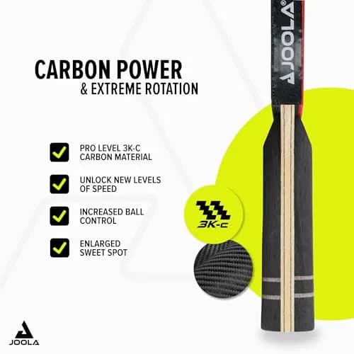 JOOLA Infinity Carbon Professional Ping Pong Paddle with Ergonomic Grip - ITTF Approved - 29.5cm (11.61in) | Advanced Control & Speed thumbnail 2