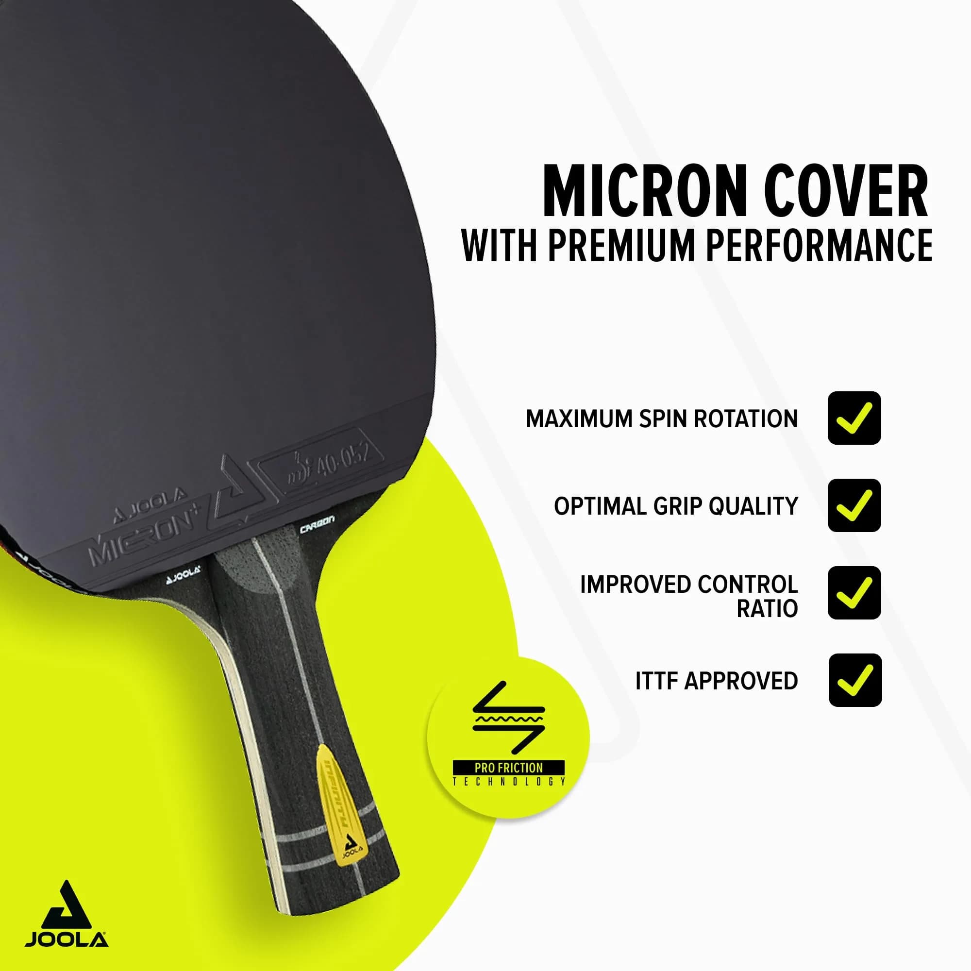 JOOLA Infinity Carbon Professional Ping Pong Paddle with Ergonomic Grip - ITTF Approved - 29.5cm (11.61in) | Advanced Control & Speed - view 3