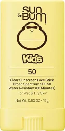 Sun Bum Kids SPF 50 Clear Face Stick Sunscreen 15ml (0.53 oz) | Water Resistant for Active Kids thumbnail 1