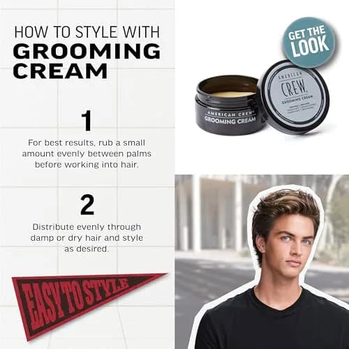 American Crew Men's Grooming Cream High Hold High Shine 85g (3 oz) | Styles Hair with Moisture Repelling Formula thumbnail 5