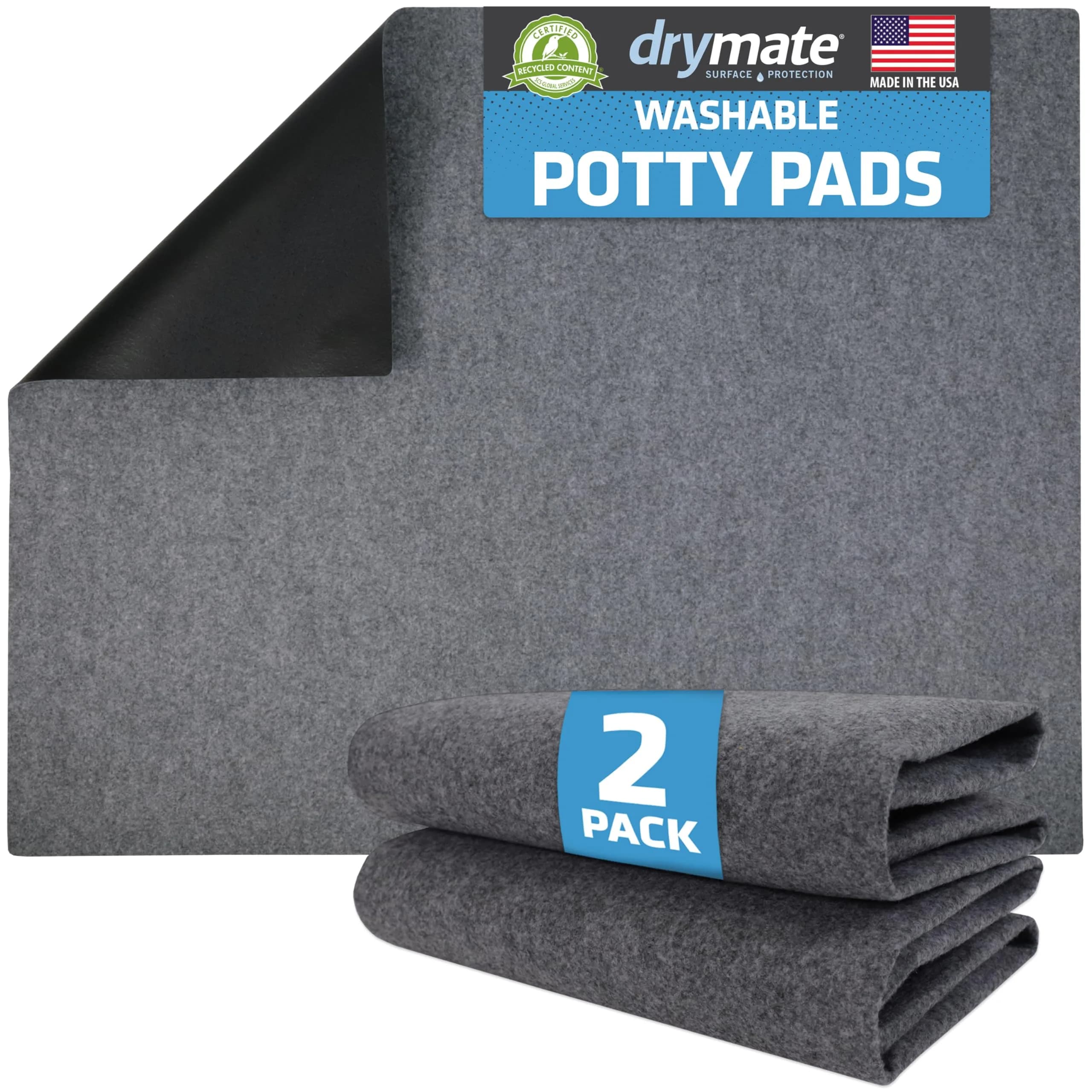 Drymate Washable Pee Pads for Dogs (29x36 Inch, 2-Pack) | Absorbent, Waterproof, Slip-Resistant Pet Training Mats - main product image